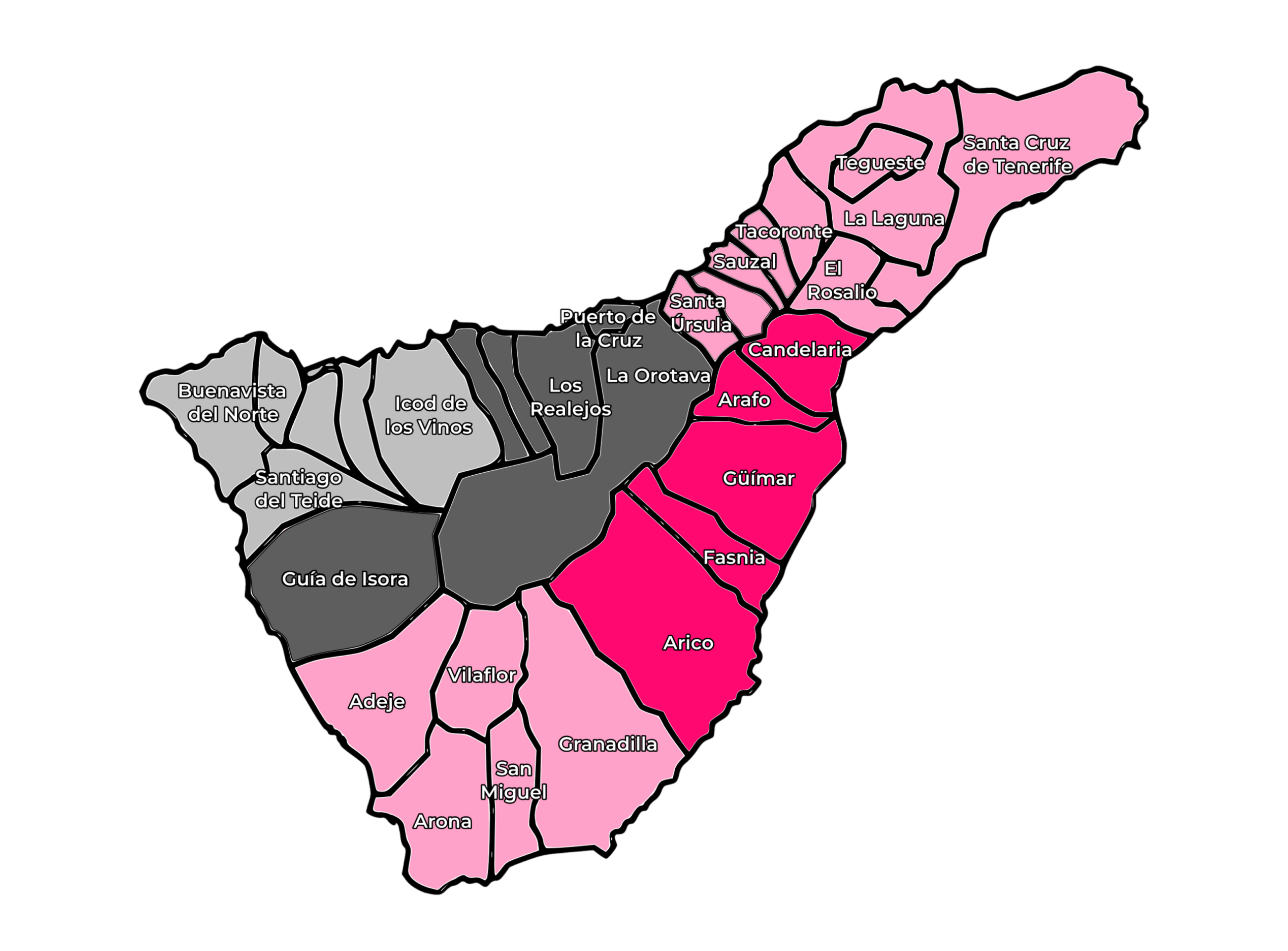 mapa Teneryfy – ze zmianami
